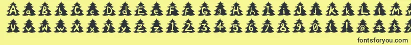 フォントChristmasTree – 黒い文字の黄色い背景