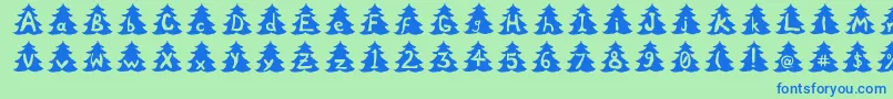 フォントChristmasTree – 青い文字は緑の背景です。