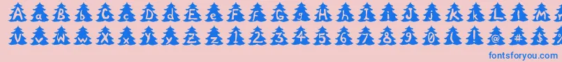 fuente ChristmasTree – Fuentes Azules Sobre Fondo Rosa