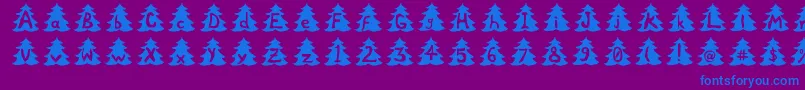 ChristmasTree Font – Blue Fonts on Purple Background