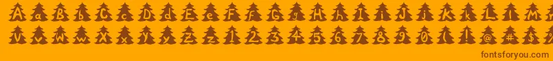 ChristmasTree Font – Brown Fonts on Orange Background