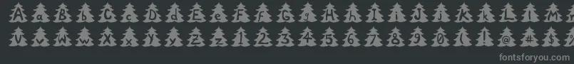 フォントChristmasTree – 黒い背景に灰色の文字