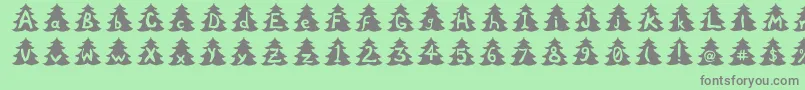 フォントChristmasTree – 緑の背景に灰色の文字