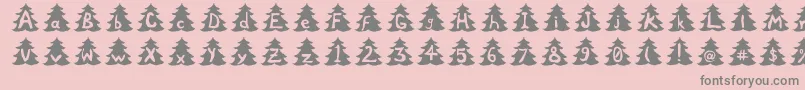 フォントChristmasTree – ピンクの背景に灰色の文字