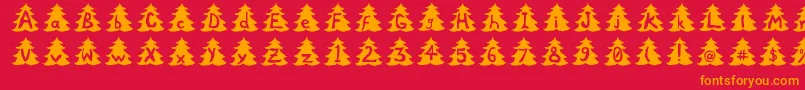 ChristmasTree Font – Orange Fonts on Red Background