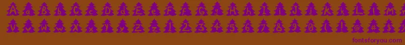 ChristmasTree-Schriftart – Violette Schriften auf braunem Hintergrund