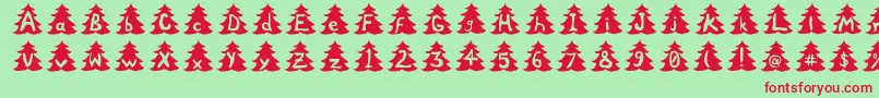 Czcionka ChristmasTree – czerwone czcionki na zielonym tle