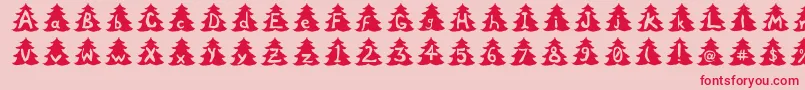 フォントChristmasTree – ピンクの背景に赤い文字