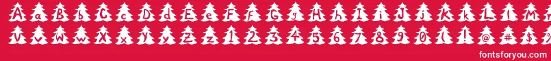 フォントChristmasTree – 赤い背景に白い文字