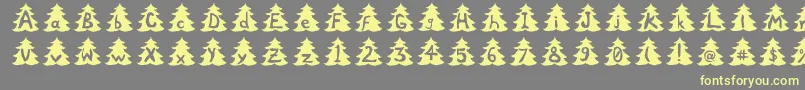 フォントChristmasTree – 黄色のフォント、灰色の背景