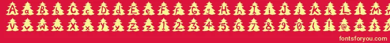 フォントChristmasTree – 黄色の文字、赤い背景