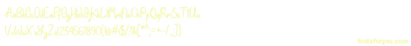 EinhornSchriftTtf-Schriftart – Gelbe Schriften auf weißem Hintergrund