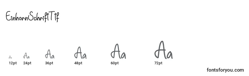 EinhornSchriftTtf Font Sizes