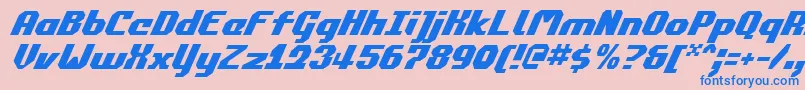 フォントCommonwealthItalic – ピンクの背景に青い文字