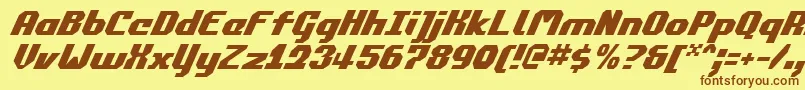 CommonwealthItalic Font – Brown Fonts on Yellow Background