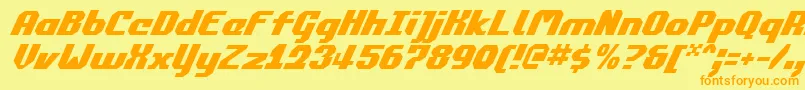 CommonwealthItalic Font – Orange Fonts on Yellow Background