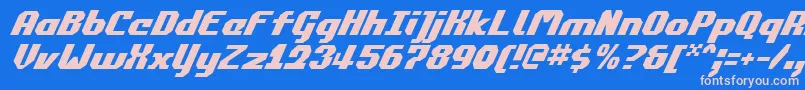 フォントCommonwealthItalic – ピンクの文字、青い背景