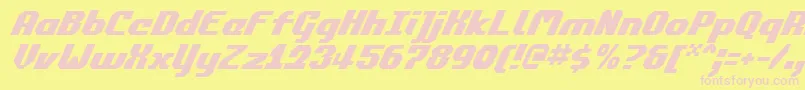 フォントCommonwealthItalic – ピンクのフォント、黄色の背景