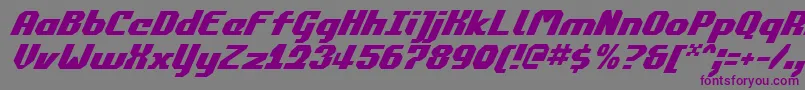フォントCommonwealthItalic – 紫色のフォント、灰色の背景