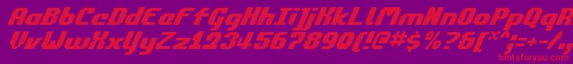 Fonte CommonwealthItalic – fontes vermelhas em um fundo violeta