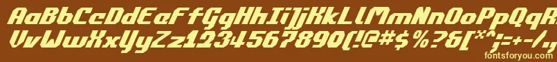 CommonwealthItalic-fontti – keltaiset fontit ruskealla taustalla
