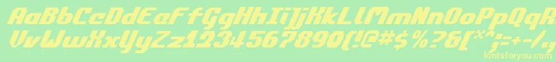 フォントCommonwealthItalic – 黄色の文字が緑の背景にあります