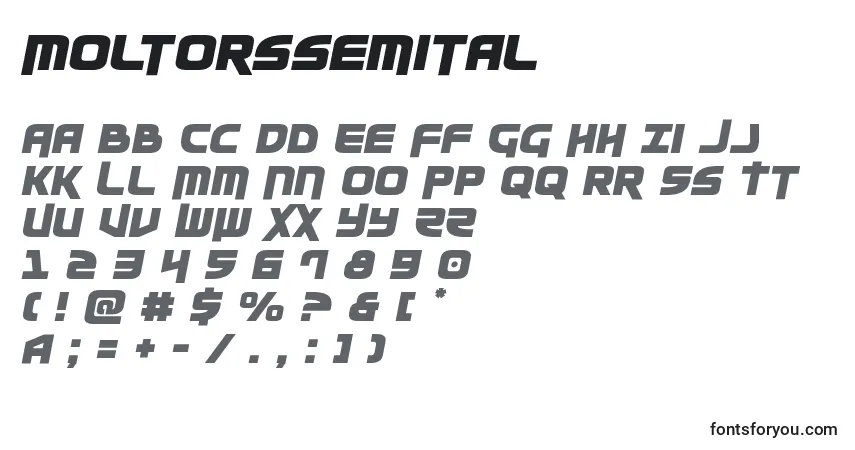 Шрифт Moltorssemital – алфавит, цифры, специальные символы