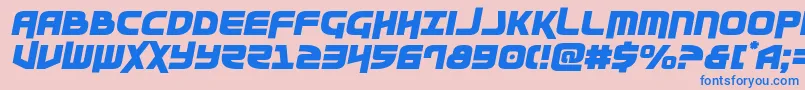 フォントMoltorssemital – ピンクの背景に青い文字