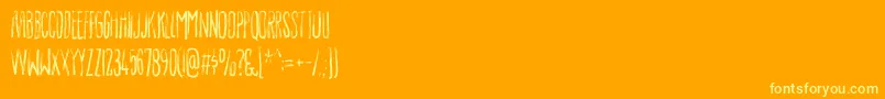 Luxuriousdemo Font – Yellow Fonts on Orange Background