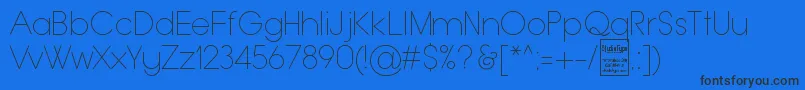フォントTypoGroteskThinDemo – 黒い文字の青い背景
