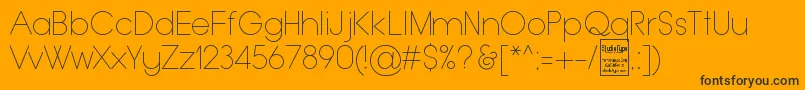 Fonte TypoGroteskThinDemo – fontes pretas em um fundo laranja
