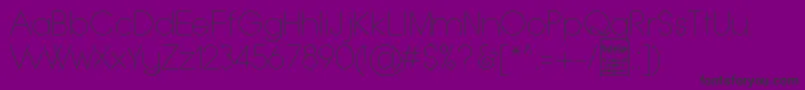 TypoGroteskThinDemo-fontti – mustat fontit violetilla taustalla