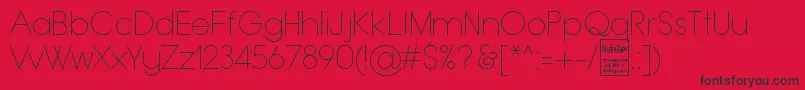 Fonte TypoGroteskThinDemo – fontes pretas em um fundo vermelho