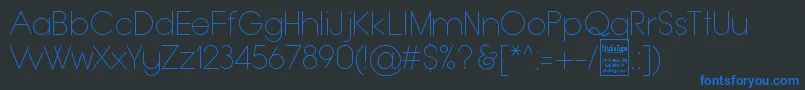 TypoGroteskThinDemo Font – Blue Fonts on Black Background