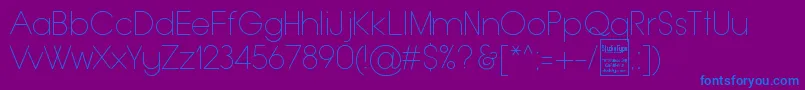 TypoGroteskThinDemo Font – Blue Fonts on Purple Background