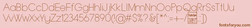 TypoGroteskThinDemo Font – Brown Fonts on Pink Background