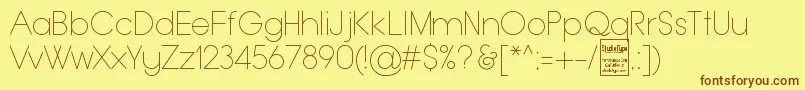 TypoGroteskThinDemo Font – Brown Fonts on Yellow Background