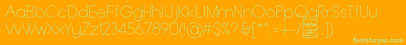 TypoGroteskThinDemo Font – Green Fonts on Orange Background