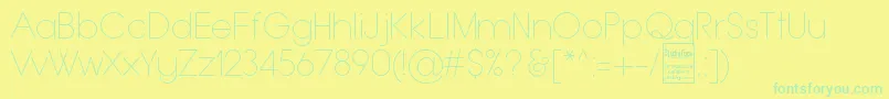 フォントTypoGroteskThinDemo – 黄色い背景に緑の文字