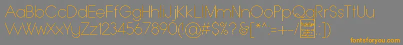 TypoGroteskThinDemo-fontti – oranssit fontit harmaalla taustalla