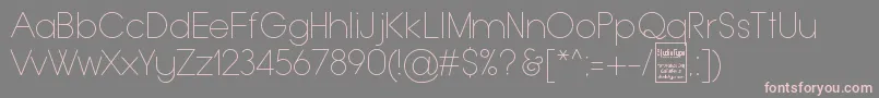 Fonte TypoGroteskThinDemo – fontes rosa em um fundo cinza