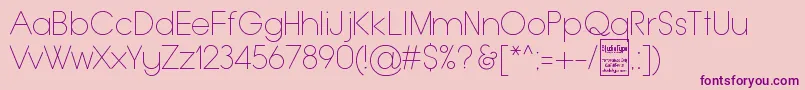 TypoGroteskThinDemo Font – Purple Fonts on Pink Background