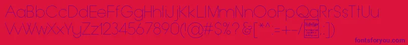 Шрифт TypoGroteskThinDemo – фиолетовые шрифты на красном фоне