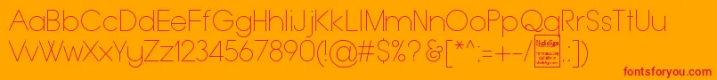 フォントTypoGroteskThinDemo – オレンジの背景に赤い文字