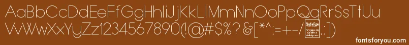Шрифт TypoGroteskThinDemo – белые шрифты на коричневом фоне