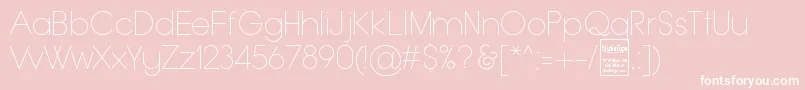 TypoGroteskThinDemo-Schriftart – Weiße Schriften auf rosa Hintergrund