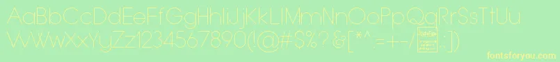 TypoGroteskThinDemo Font – Yellow Fonts on Green Background