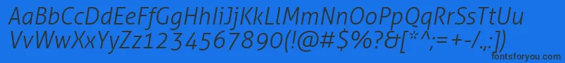 AllerLightItalic-Schriftart – Schwarze Schriften auf blauem Hintergrund