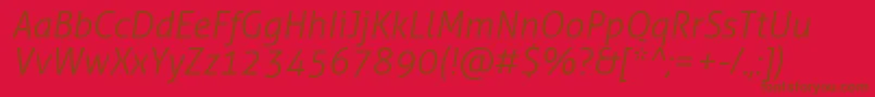 Police AllerLightItalic – polices brunes sur fond rouge