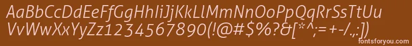フォントAllerLightItalic – 茶色の背景にピンクのフォント